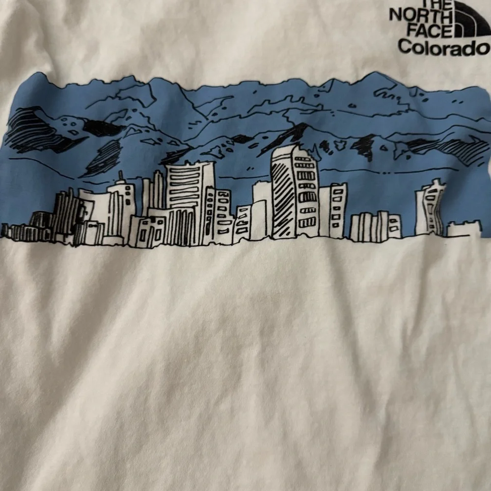 The North Face Downtown Denver Colorado Tee with Blue Mountain City Skyline